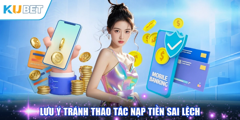 Lưu ý tránh thao tác nạp tiền sai lệch