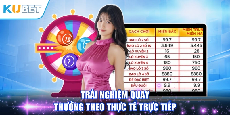 Trải nghiệm quay thưởng theo thực tế trực tiếp